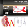 220V 230V COB LED Stripe Streifen mit Schalter AN/AUS Leiste Band Licht Schlauch