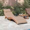 Sonnenliege mit Auflage Gartenliege Liegestuhl Massivholz Relaxliege Holzliege