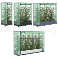 Garten Hochbeet mit Gewächshaus Aufsatz Rattan-Optik Frühbeet Foliengewächshaus