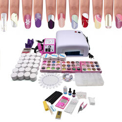 LED UV Nagelset Einsteigerset Nagelstudioset mit Fräser Lampe Starterset GEL Set
