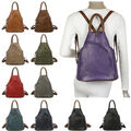 Damen Tasche Rucksack 2 in 1 Schultertasche Shopper Citybag Veganes Leder 7092