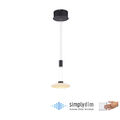 Pendellampe rund schwarz weißes Glas 1-flammig dimmbar höhenverstellbar warmweiß
