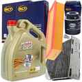 FILTERSET + 5L CASTROL 5W30LL passend für VW 1.4 TSI GOLF 6 TOURAN TIGUAN PASSAT