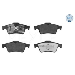 1x ORIGINAL® Meyle 025 234 8216/PD Bremsbelagsatz, Scheibenbremse Hinten, exkl.