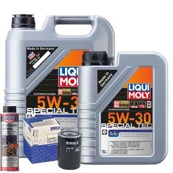 Motoröl 5W30 LIQUI MOLY Leichtlauf Special Tec Ll 6L+MAHLE Ölfilter +Spülung