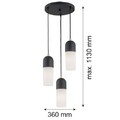 Schwarz Messing Opalmatte Glamour Moderne Hängelampe Pendelleuchte IP20
