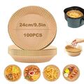 YongHang Backpapier für Heißluftfritteuse 24cm XXL Airfryer Antihaft-Einweg Perg