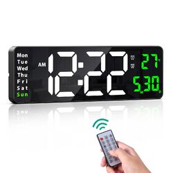 Digitale Wanduhr 16" LED Wand Wecker mit Großbildschirm Digitale Wecker mit F...