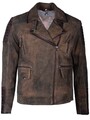 Lederjacke Biker Herren braun Echtleder Jacke mit Reverskragen Ziegenvelours