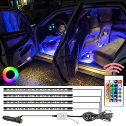 RGB LED Innenraumbeleuchtung Auto KFZ Ambiente Fußraumbeleuchtung Lichtstreifen☆