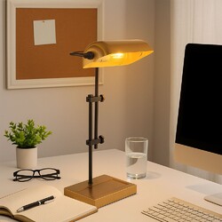 Schreibtischlampe Tischleuchte Tischlampe goldfarben antik schwarz matt H 50 cm
