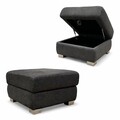 DFS "Venezia" anthrazit Stoff Fußhocker BRANDNEU