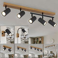 Spotleuchte Deckenlampe Wandleuchte GU10 Holzoptik schwarz graphit verstellbar