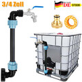 IBC Schwanenhals 3/4" Auslaufhahn Regenwassertank Regenfass Container Adapter DE
