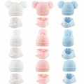 Baby Mütze und Schal Set Junge Mädchen Bommel oder Beanie doppelt gestrickt warm Schlumpf 3-12 M