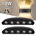 2x LED Wandleuchte Außen Innen Wandlampe Up Down Flur Strahler Licht 10W IP65
