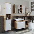 Roomart Badezimmermöbel Set LOTUS 95 cm 4 Teilig mit Keramik Waschbecken