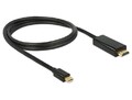 Anschlusskabel mini DisplayPort 1.1 Stecker an HDMI A Stecker, schwarz, 1m, Delo