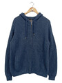 Louis Sayn Strickjacke Herren Blau L Strickmuster Reißverschluss Kapuze Wolle