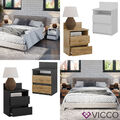 Nachttisch Monty, 39,6 x 59,1 cm Nachtschrank mit 2 Schubfächer Vicco