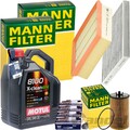 MANN INSPEKTIONSPAKET+5L MOTUL 5W-30 MOTORÖL passend für OPEL CORSA E 75+90 PS