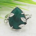 925 Sterlingsilber Natürlicher Smaragd Ring Handmade Geburtsstein Schmuck All Eu