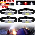 1-4X LED Stirnlampe Scheinwerfer Kopflampe USB Wiederaufladbar Wasserdicht Akku