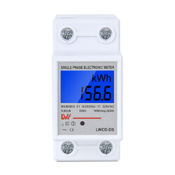 Wechselstromzähler LCD Stromzähler Geeicht Für DIN Hutschiene 5 (80)A AC 230V
