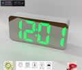 Digital Wecker Tischuhr Uhr Alarmwecker Snooze Spiegel Uhr DS-3622X Grün- Weiß 