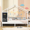 Hausbett 90x200cm Kinderbett Stauraumbett Kiefer Lattenrost Gitter mit Tafel