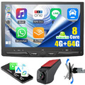 4G LTE 4+64GB Drehbarer Bildschirm Android 13 CarPlay Autoradio Wifi GPS+HD DVR