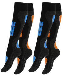2 Paar Damen Skisocken Wintersport Socken Funktionssocken mit Spezial-Polsterung