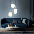 Pendelleuchte Deckenlampe Hängelampe Esszimmerlampe 3-Flammig Glas Opal H 120 cm