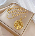 Lebensbaum Halskette 925 Silber Gold Kette Baum des Lebens Anhänger Damenkette
