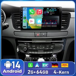 4-Kern 2G+64G Android 14 Carplay Für Peugeot 508 2011-2018 Autoradio SWC DAB+