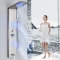 Edelstahl LED Duschpaneel Regendusche Duscharmatur Massage Duschsäule Duschset
