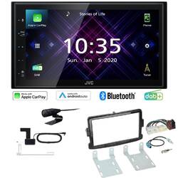 JVC Autoradio Apple CarPlay Android  DAB+ für Dacia Logan ab 2013 piano black