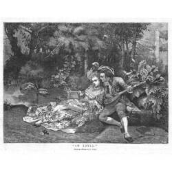 CESARE DETTI Eine Idylle - Antiker Druck 1877