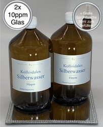 2x Kolloidales Silber (Silberwasser) 1000 ml, 10ppm, hochrein, hochkonzentriert!