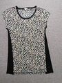  Esprit Tunika T-Shirt Bluse XS 34-36 schwarz-gelb Neu Blumen Muster zero