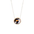 Halskette Gold Anhänger Kreis Hingucker Leo Design Lange Kette Damen