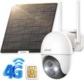 ieGeek 2K/3MP 4G LTE Überwachungskamera Aussen Solar mit Zwei-Wege-Audio PTZ355°
