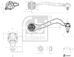 Febi Bilstein 185539 Lenker, Radaufhängung vorne rechts für BMW