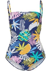 Neu Shape Badeanzug Gr. 44 Dunkelblau Floral Bademode Schwimmanzug Bade-Anzug