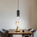 Hängeleuchte Esszimmerlampe Pendelleuchte Küchenleuchte Metall Holz schwarz GU10