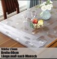 Tischfolie Tischdecke Schutzfolie mit Muster 1,5mm Transparent Klar Weich-PVC