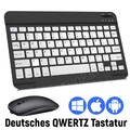QWERTZ Bluetooth Tastatur Maus Für Samsung Galaxy Tab A9+ A8 A7 S10 S9 FE S8 S7