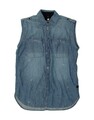 G-STAR Damen Boyfriend Fit ärmelloses Jeanshemd UK 6 XS blau gepunktet LU23