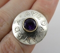 Aveda Ring Sterlingsilber Rundschliff Amethyst und Logo 925 Größe 6,25 8,4 g