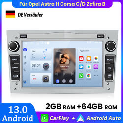 Android 13 Carplay Autoradio GPS NAVI 2+64GB Für Opel Astra H Corsa C/D Zafira B
